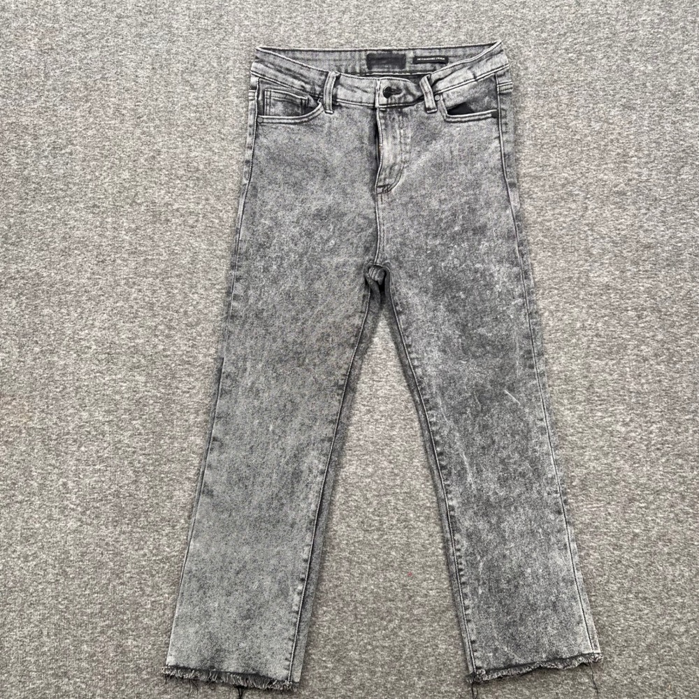 Kendall + Kylie The‎ Icon High Rise 11 Straight Jeans Gray Acid Wash Raw Hem - Picture 2 of 11